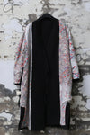AVIVA JIFEI XUE 24 Autumn and Winter Black Wool Linen Satin Long Kimono Coat AJX-FW24-LKC-BWLS-HEI Black